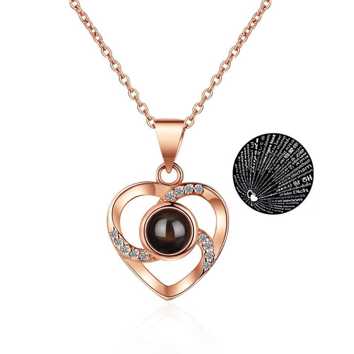 I Love You in 100 Languages – Heart Projection Necklace