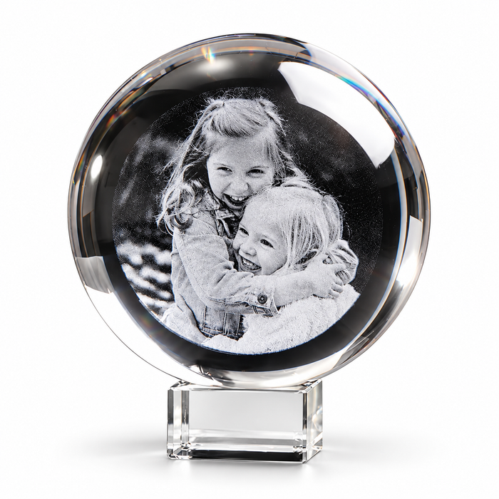 Personalized Crystal Photo Ball – Laser-Engraved Keepsake