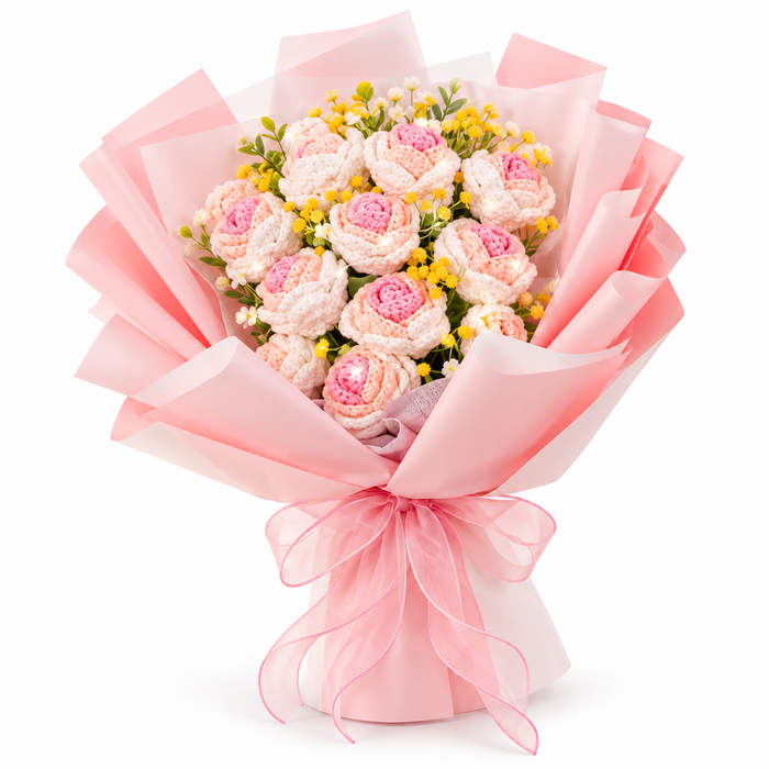 Grand Crochet Rose Bouquet – Handmade Forever Flowers