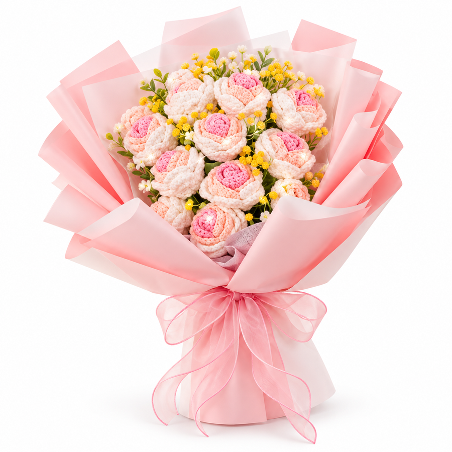 Grand Crochet Rose Bouquet – Handmade Forever Flowers
